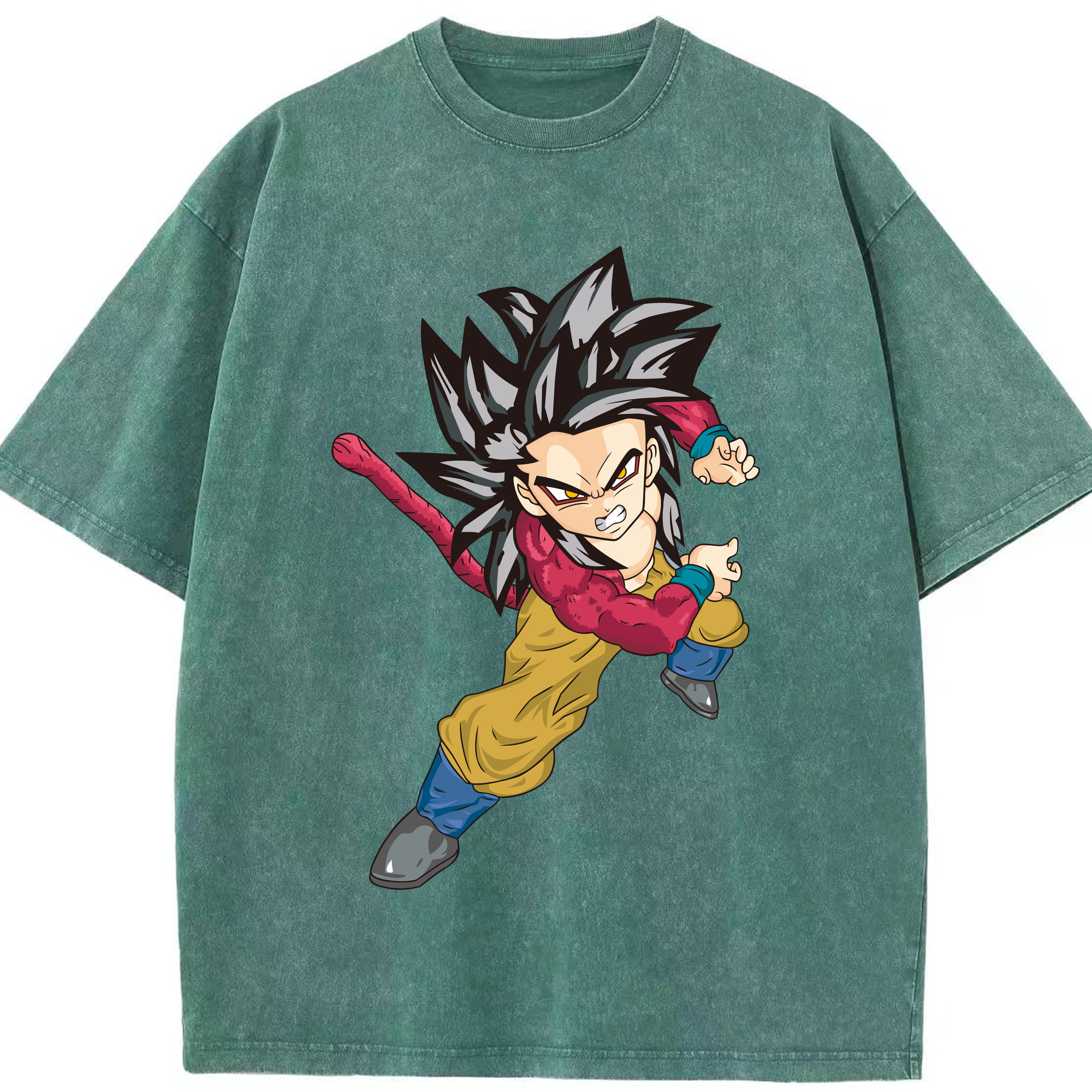 （画像用） ドラゴンボール 孫悟空（そん ごくう）Son Goku カカロット DRAGON BALL Kakarotto 綿100% ヴィンテージ風 半袖Tシャツ（フロントプリント）